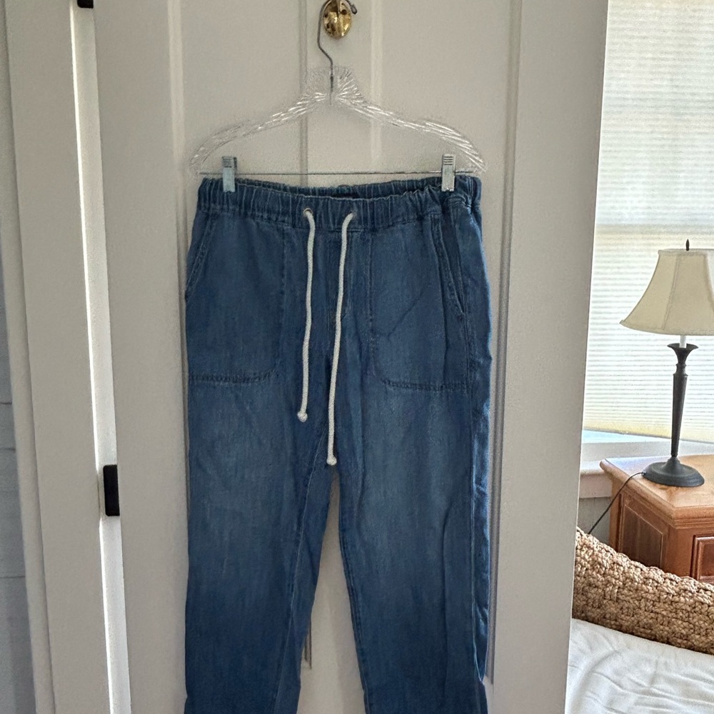 J. Crew Denim Blue Elastic Waist Pants